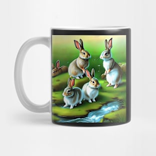 Bunny Rabbits by a Stream Mug